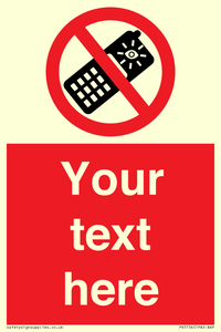 Custom No camera phones Sign